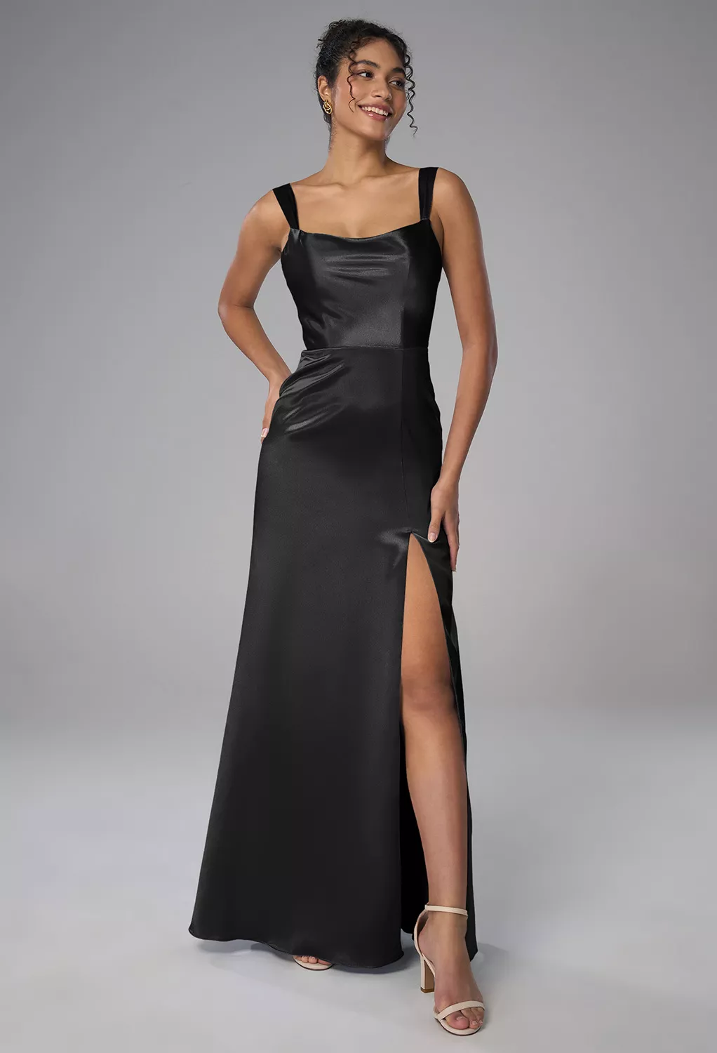 AW Bridie Black Metallic  Beach Wedding Guest Dresses